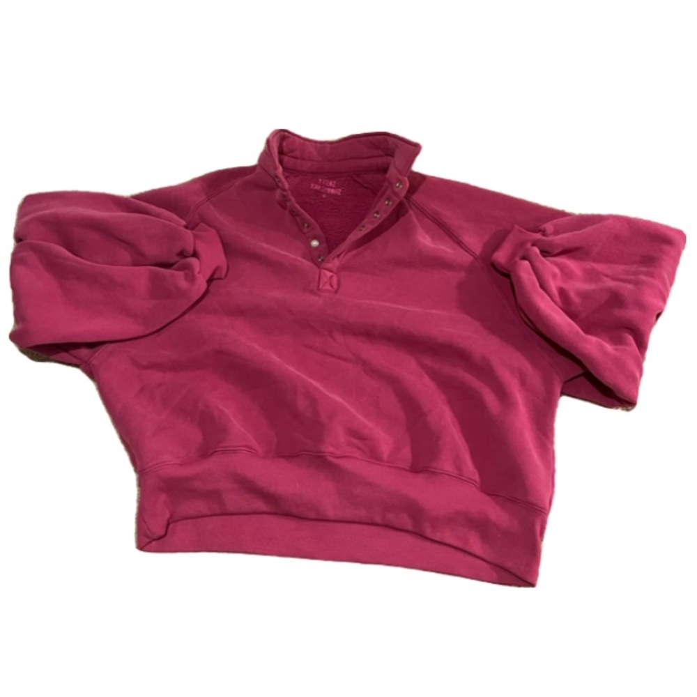 Sassy Shortcake Boutique Cotton Hot Pink Quarter Button-Up Sweatshirt Women’s M